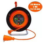 Bylion Cca Kablo Seyyar Makaralı Uzatma Kablosu Çim Biçme Makinesi Uyumlu Dişi Fişli Termal Sigortalı 3X1.5 20 Metre+2 Metre