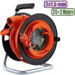 Bylion Makaralı Seyyar Kablo Uzatma Kablosu 35+2 Metre 3x1.5 mm Özellikli Prizli Kablo