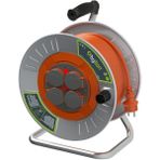 Bylion Metal Makaralı Seyyar Uzatma Kablosu 30 mt 3*2.5 mm Kapaklı Priz IP44 Darbeye Dayanıklı - Turuncu