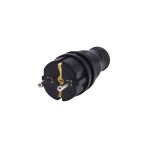 Bylion Monofaze Siyah Kauçuk Düz Fiş (1X16 A) ( 5 Adet)