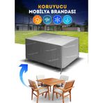 Bylizard Bahçe Mobilya Koruma Örtüsü Su Geçirmez 320x200x80 cm Gri Bahçe Mobilyası Örtüsü