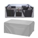 Bylizard Su Geçirmez 260x160x80 cm Gri Masa Sandalye Bahçe Mobilya Brandası Koruma Örtüsü Kılıf