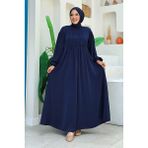 Bym Fashion 6016 Kalp Robalı Elbise Lacivert - 2