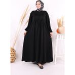 Bym Fashion 6016 Kalp Robalı Elbise Siyah - 2