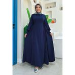 Bym Fashion Bağlama Detaylı Elbise 6015 Lacivert - 2