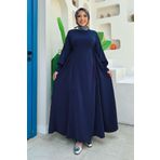 Bym Fashion Bağlama Detaylı Elbise Lacivert 6015