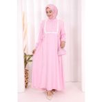 Bym Fashion Bağlamalı ve Fırfır Detaylı Elbise 6064 Pembe - 1