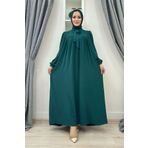 Bym Fashion Bebekli Anne Elbisesi Zümrüt 3896