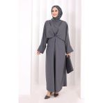 Bym Fashion Çapraz Bağlamalı Ipli Elbise 6083 Antrasit - Standart