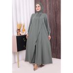 Bym Fashion Çapraz Parça Görünümlü İncili Elbise Mint 3879