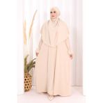Bym Fashion Dantel Detay Sufleli Elbise 6061 Taş - 2