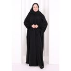 Bym Fashion Dantel Detaylı Namaz Elbise 6095 Siyah - Standart