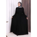 Bym Fashion Düğme Detay Elbise 6055 Siyah - 3