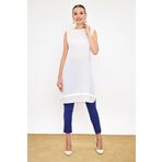 Bym Fashion Kadın Beyaz Kısa Sıfırkol Tunik 2340