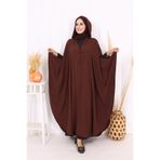 Bym Fashion Kapüşonlu Ayrobin Pelerin 70021 Kahverengi