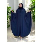 Bym Fashion Kapüşonlu Ayrobin Pelerin 70021 Lacivert