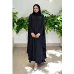 Bym Fashion Kapüşonlu Ayrobin Pelerin 70021 Siyah