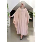 Bym Fashion Kapüşonlu Ayrobin Pelerin 70021 Taş