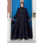 Bym Fashion Katlı Salaş Elbise Siyah 6023