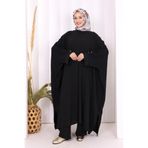 Bym Fashion Kol Düğme Detaylı Tunik Pantolon İkili Takım 8688 Siyah