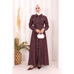 Bym Fashion Kot Elbise 7061 Bordo - 3