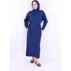 Bym Fashion Pelerinli Bağlamalı Triko Elbise 17031 Lacivert - Standart