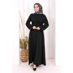 Bym Fashion Pelerinli Elbise 6068 Siyah - 1