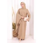 Bym Fashion Pelerinli Elbise 6068 Vizon - 2
