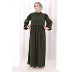 Bym Fashion Pelerinli Elbise 6082 Haki - 1