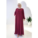 Bym Fashion Robalı Britli Ferace 6022 Bordo