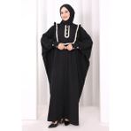 Bym Fashion Şallı Fırfırlı Elbise 6088 Siyah - Standart