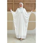 Bym Fashion Taş Detaylı Yarasakol Elbise 3917 Ekru - Standart
