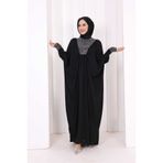 Bym Fashion Taş Detaylı Yarasakol Elbise 3917 Siyah