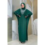 Bym Fashion Taş Detaylı Yarasakol Elbise 3917 Zümrüt - Standart