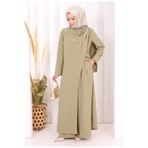 Bym Fashion Tek Omuz Gold Toka Detaylı Tunik Pantolon Takım 8698 Haki