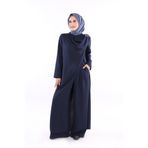 Bym Fashion Tek Omuz Gold Toka Detaylı Tunik Pantolon Takım 8698 Lacivert