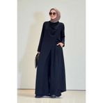 Bym Fashion Tek Omuz Gold Toka Detaylı Tunik Pantolon Takım 8698 Siyah