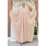 Bym Fashion Uçları Şifon Fırfır Görünümlü Dantel Elbise 3864 Taş - Standart