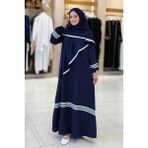 Bym Fashion Umre Elbise ŞAL HEDİYE 6036 Lacivert - 42