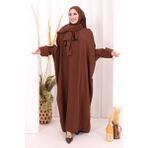 Bym Fashion Yarasakol Elbise Şal Hediyeli 2398 Kahverengi - Standart