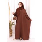 Bym Fashion Yarasakollu Elbise 6077 Kahverengi - Standart