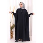 Bym Fashion Yarasakollu Elbise 6077 Lacivert - Standart