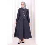 Bym Fashion Yelekli Denim Elbise 6081 Lacivert