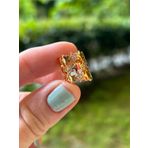 BYM523 Çelik Kadın Rose Gold Yıldız Taşlı Geçirmeli 3 lü Görünüm Kıkırdak Küpe