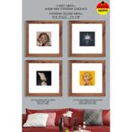 bymat 4 Adet 24x24 cm Ahşap Fotoğraf Çerçevesi - 10x10 Foto Hediye - Mdf Çerçeve - Kare Çerçeve