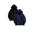 BYMEER 2’Li Fermuarlı Hırka Sweatshirt Siyah Lacivert