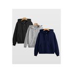BYMEER 3’lü Fermuarlı Hırka Sweatshirt Siyah Lacivert Gri