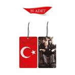 ByMeyla Türk Bayrağı ve Atatürk Tasarımlı 20'li Dekoratif Oto Kokusu Ve Oto Aksesuarı