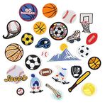 Bymivofun 26 adet çocuk spor yaması, basketbol, tenis, Rugby, futbol, isim ütüleme veya ütüleme için, tişört, kot elbise çantası için