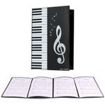 Bymivofun 4 taraflı nota klasörü, A4 4 taraflı nota klasörü, piyano, gitar, keman, kağıt, belgeler, müzik severler, öğrenciler için